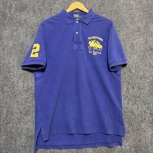 Polo Ralph Lauren Polo Shirt Mens Large Blue Yellow Polo Club 1967 Short Sleeve